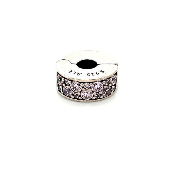 Pandora Pink Pave Cz Elegance Clip Charm - Picture 1 of 3